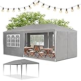 Juskys Partyzelt 3x6 m mit 6 abnehmbaren Seitenwänden & Dach - 18 m² - 12...