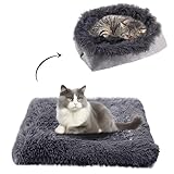 SuQurtom Faltbar Katzenbett & Decke - Plüschiges Katzensofa Welpenbett Haustier...