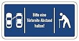 Aufkleber Hinweis „Gehhilfe – Bitte Autotürbreite Abstand halten“ Schild...