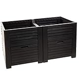 Hochbeet Garten XL, Hochbeete Kunststoff in Holzoptik mit 2 Staufächern für...