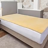 Lammfell Bettauflage, Unterbett, Matratzenauflage 90 x 200 cm. LANABEST Premium...