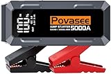 Povasee Starthilfe Powerbank, 5000A Starthilfe (bis zu Alle Benzin/10L Diesel)...