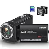 Delmodes Videokamera 2.7K 50MP Camcorder 16X Digitalzoom Vlogging Camera mit...