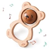 Youuys Babyrassel Baby Holz Rassel Baby mit Sound Handmade Rassel für...