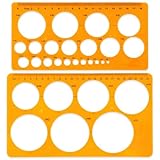 2 Stück Kreis Schablone, Transparent Orange Quilling Lochschablone, Kreis...