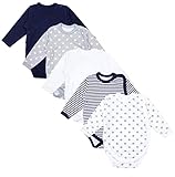 TupTam Baby Unisex Langarm Wickelbody Print/Uni 5er Pack, Farbe: Mehrfarbig,...