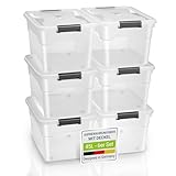 Juskys Aufbewahrungsbox mit Deckel - 6er Set Kunststoff Boxen 45l - Box groß,...