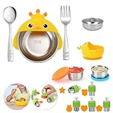 Csgood Kinder Geschirrsets, 10 teilig Kinderbesteck Set einbeziehen Gabel,...