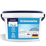 Plid® Schneeweiß Wandfarbe Weiß 5L [HOHE DECKKRAFT] - Weiße Wandfarbe...