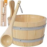 Sauna Kübel Aus Kiefernholz 4L - Zubehör Set Für Aufguss - Sauna Zubehör...