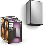 Philips Hue – Resonate Wandleuchte, 2er-Pack, Edelstahl, WACA, 2x8W