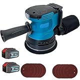 18V Akku Exzenterschleifer mit 2x 5.5AH Akku, Ersatz für Makita 18V Akku,12 pcs...