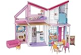 Barbie FXG57 - Malibu Haus Puppenhaus 60 cm breit mit +25 Zubehörteile, Puppen...