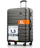 Travely Polycarbonat Koffer Groß 77cm XL - 100L Innenvolumen - 158cm Gurtmaß,...