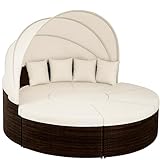 Casaria® Sonnenliege Sonneninsel 230cm XXL Extra Groß Wetterfest Mit Dach & 4...