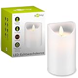 Goobay 66519 LED Kerze mit Timerfunktion / Warmes Licht LED Stumpenkerze / LED...