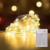 LEECOCO LED Lichterkette mit Batterie, 5m 50 Warmweiße Micro LEDs, Kupferdraht...