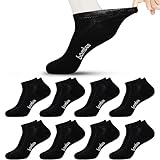 Jeasona 8 Paare Bambus Socken Herren 43-46 Kurz Sneaker Schwarz Bambussocken...