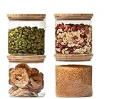 Sageware Glas Vorratsdose Set mit Bambus-Deckel Vorratsgläser aus...