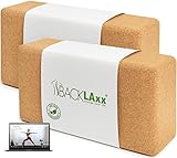 BACKLAXX® Yoga Block 2er Set aus Kork - 100% nachhaltiger Yogablock, perfektes...