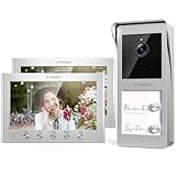 TMEZON Video Türsprechanlage 2-familienhaus,Gegensprechanlage mit...