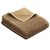 Ibena Fano Sesselschoner 050x200 cm – Sesselschutz braun Camel, toller Sessel...