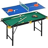 SPORTNOW Multigame Spieletisch 2-in-1 Multifunktionstisch inkl. Tischtennis...