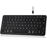 Qulose Kabellose Bluetooth Tastatur, Wiederaufladbare Mini Tastatur Type-C, Funk...