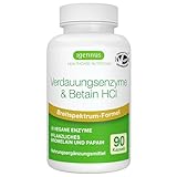 Schnell wirkender Verdauungsenzyme Komplex mit Betain HCl & Bromelain, 10 vegane...