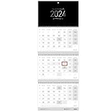 3-Monatskalender 2024 Wandkalender mit Datumsschieber [Black Edition] Dez 2023 -...