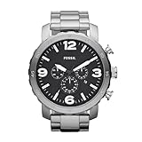 Fossil Nate - Herren Chronograph Armbanduhr, Edelstahlarmband - JR1353