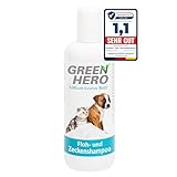 Green Hero Floh- und Zeckenshampoo für Hund & Katze schützt vor Flöhen,...