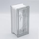 Basic Glasbaustein Wolke klar Halbstein, 19x9x8 cm - 10 Stück