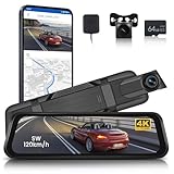 Hodozzy 9,66 Zoll Rückspiegel-Dashcam, 4K Front & 1080P Rückfahrkamera mit...