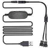 VISSQH 12V PC Lüfter Drehzahlregler,USB DC 5 V Step up zu 12V 2 polig Fan Speed...