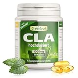 CLA Kapseln, hochdosiert, 1000mg - 90 Softgels. Konjugierte Linolsäure -...
