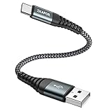 ZKAPOR USB C Kabel Kurz 30CM, Schnellladekabel 3A Nylon Geflochtenes Kompatibel...