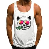 HOTCAT Tank Top Herren Tank-Top Panda Bär Aufdruck Tiermotiv mit Sonnenbrille...