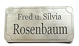 Gravola Türschild, Namensschild, Klingelschild, 80 x 40 mm, Silber, Kunststoff,...