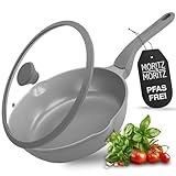 Moritz & Moritz Keramik Pfanne mit Deckel 26cm - frei von PFAS, PFOA & PTFE -...