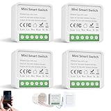 WDKXCN Smart Lichtschalter, 4 Stück Alexa lichtschalter, Wlan Schalter, 2 Wege...