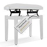 Classic Cantabile Pianobank Weiß-Hochglanz - Höhenverstellbar von 47-56cm -...