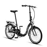 PACTO Seven - Hollandrad Hochwertiges Klappfahrrad 27cm Aluminiumrahmen Bike 20...