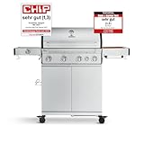 BURNHARD 4-Brenner Gasgrill Big FRED Deluxe Series 3 inkl. Backburner, 900°C...