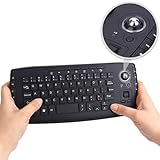 TKMARS 2.4G Funk Tastatur Wireless Keyboard and Mouse mit Trackball Maus für...