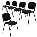 topsit Besucherstühle 5er Set, stapelbare Konferenzstühle ohne Armlehnen,...