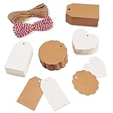 Hoiny Geschenkanhänger, 200 Stück Kärtchen zum Beschriften, Anhänger Papier...
