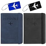 Apricitie 4 Stück Reisepasshülle & Kofferanhänger Set, Passport Hülle,...