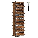 SONGMICS Schuhregal mit 10 Ebenen, Steckregal, Regalsystem, Schuh-Organizer,...