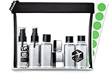TWIVEE - Kulturbeutel transparent mit Reiseflaschen-Set - 1 Liter - Reiseset -...